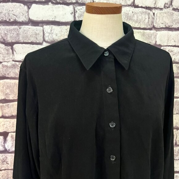 Talbots Black Stretch Suede Like Top Size 1X - Picture 2 of 10